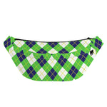 Green Navy And White Argyle Print Fanny Pack