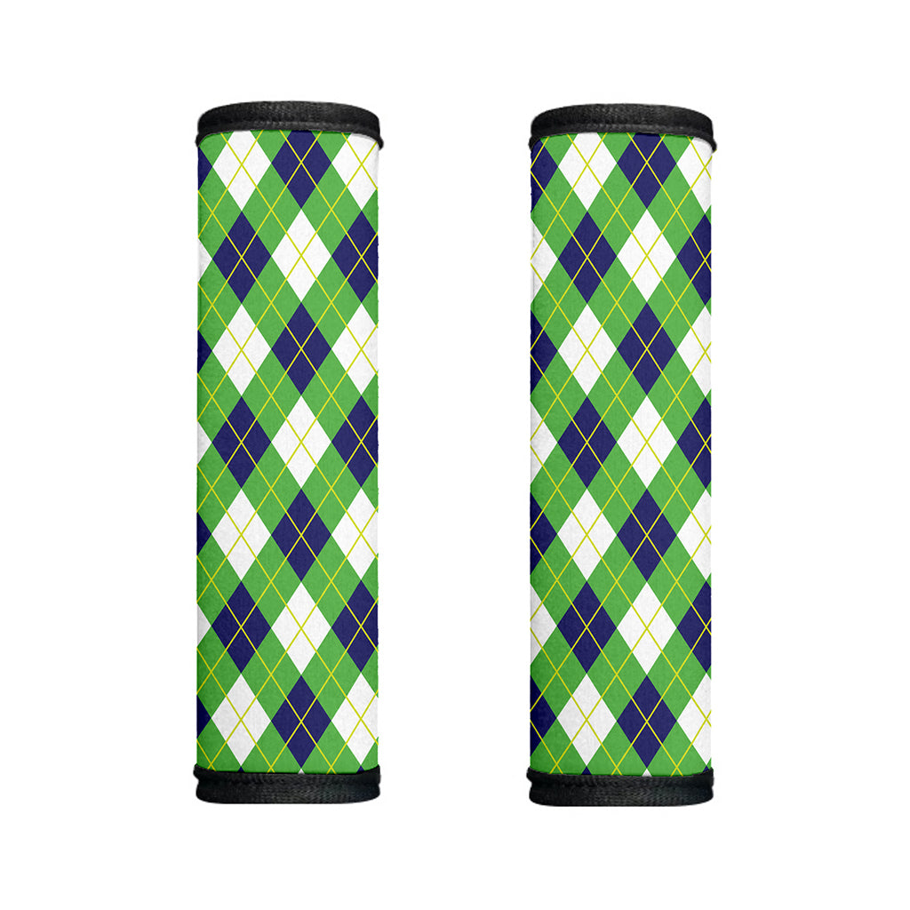 Green Navy And White Argyle Print Handle Covers