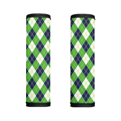Green Navy And White Argyle Print Handle Covers