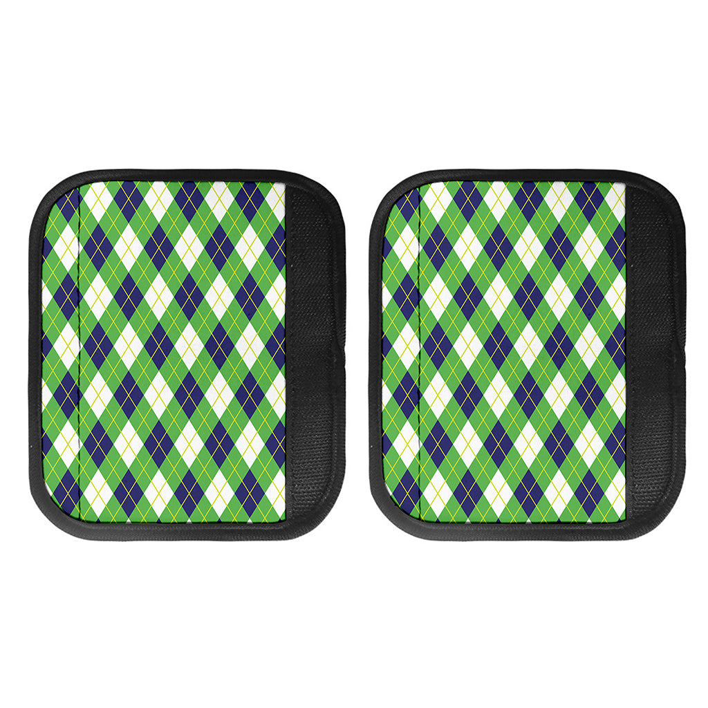 Green Navy And White Argyle Print Handle Covers