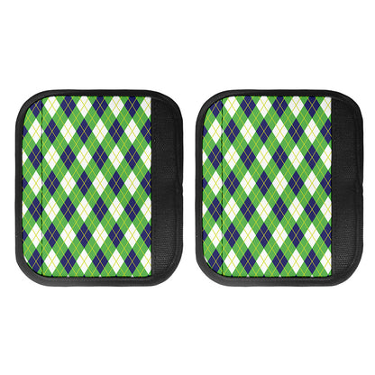 Green Navy And White Argyle Print Handle Covers