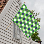 Green Navy And White Argyle Print House Flag