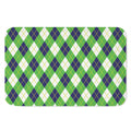 Green Navy And White Argyle Print Indoor Door Mat