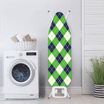 Green Navy And White Argyle Print Ironing Board Cover