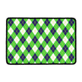 Green Navy And White Argyle Print Kitchen Mat
