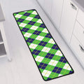 Green Navy And White Argyle Print Long Kitchen Mat