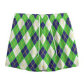 Green Navy And White Argyle Print Mesh Shorts