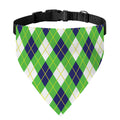 Green Navy And White Argyle Print Over The Collar Dog Bandana