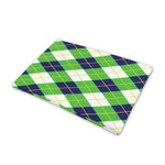 Green Navy And White Argyle Print Pet Cooling Mat Cover