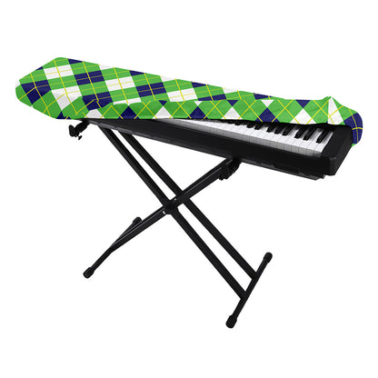 Green Navy And White Argyle Print Piano Keyboard Cover