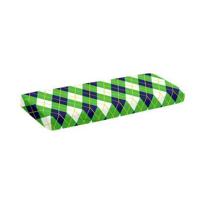 Green Navy And White Argyle Print Piano Keyboard Cover