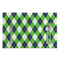 Green Navy And White Argyle Print Placemat