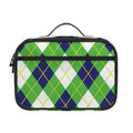 Green Navy And White Argyle Print Portable Lunch Bag