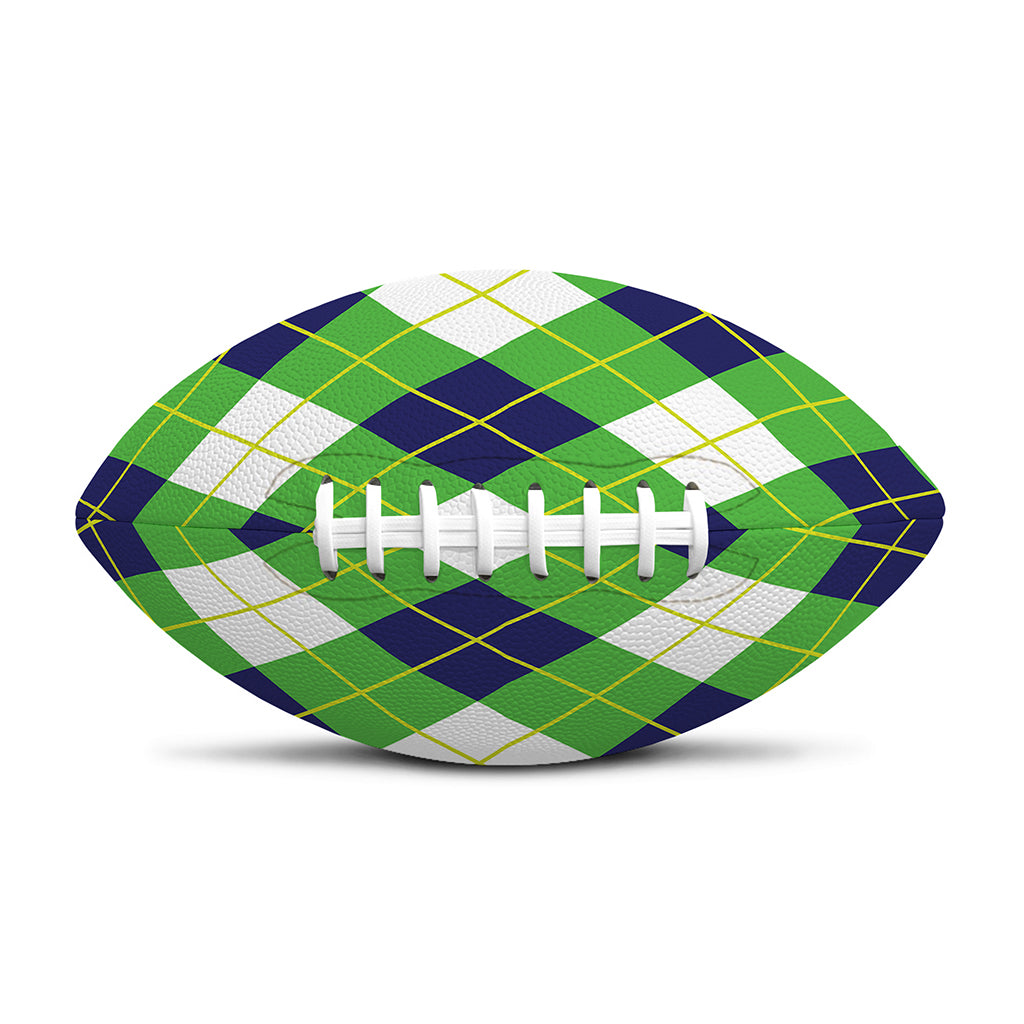 Green Navy And White Argyle Print Rugby Ball