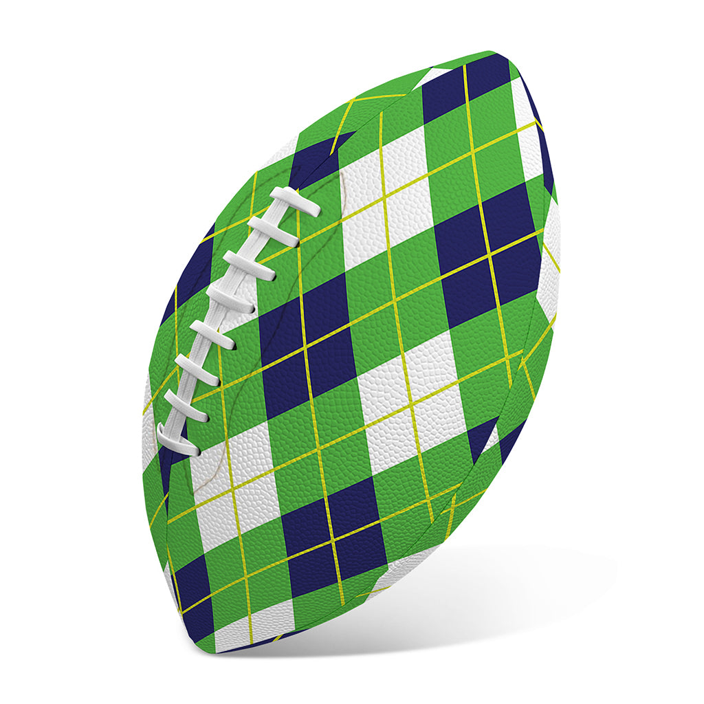 Green Navy And White Argyle Print Rugby Ball