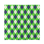 Green Navy And White Argyle Print Silk Bandana