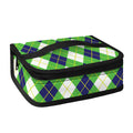Green Navy And White Argyle Print Small Lunch Bag