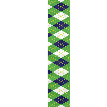 Green Navy And White Argyle Print Table Runner