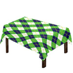 Green Navy And White Argyle Print Tablecloth