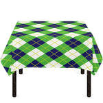 Green Navy And White Argyle Print Tablecloth