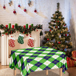 Green Navy And White Argyle Print Tablecloth