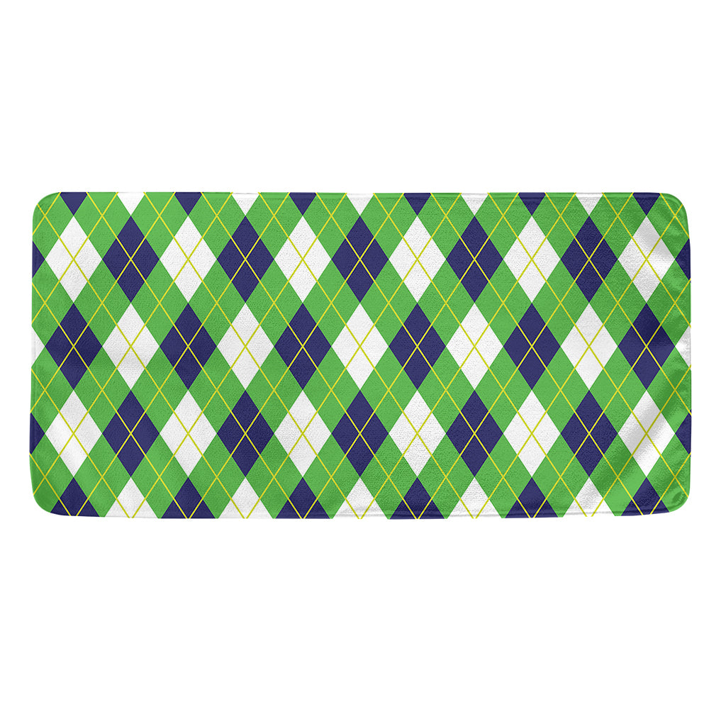 Green Navy And White Argyle Print Towel