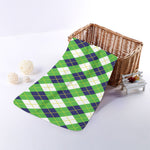 Green Navy And White Argyle Print Towel