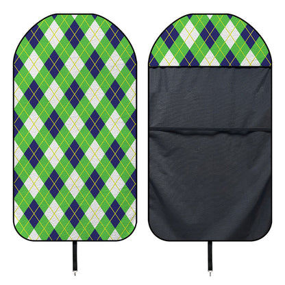 Green Navy And White Argyle Print Waterproof Car Seat Cover