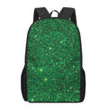 Green (NOT Real) Glitter Print 17 Inch Backpack