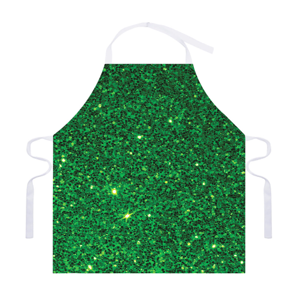 Green (NOT Real) Glitter Print Adjustable Apron