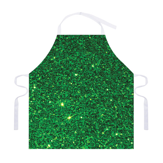 Green (NOT Real) Glitter Print Adjustable Apron