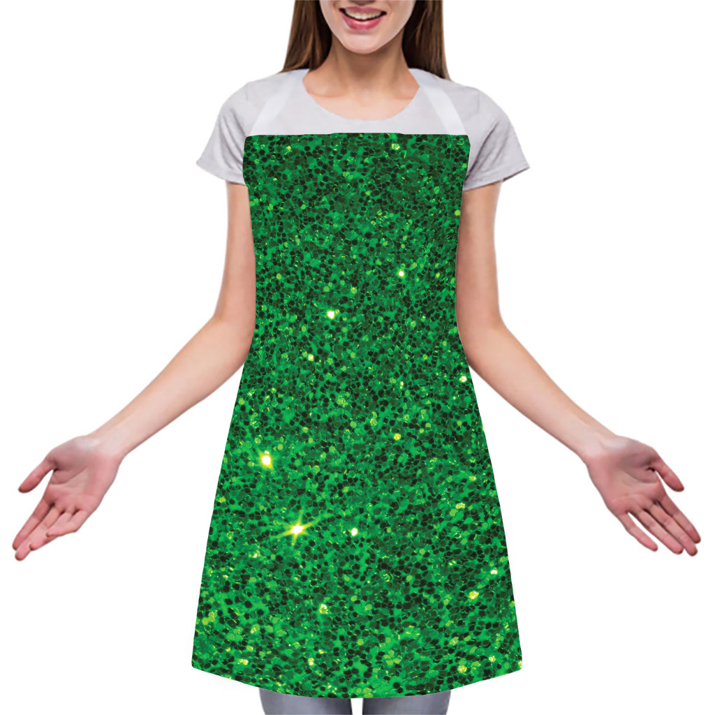 Green (NOT Real) Glitter Print Adjustable Apron