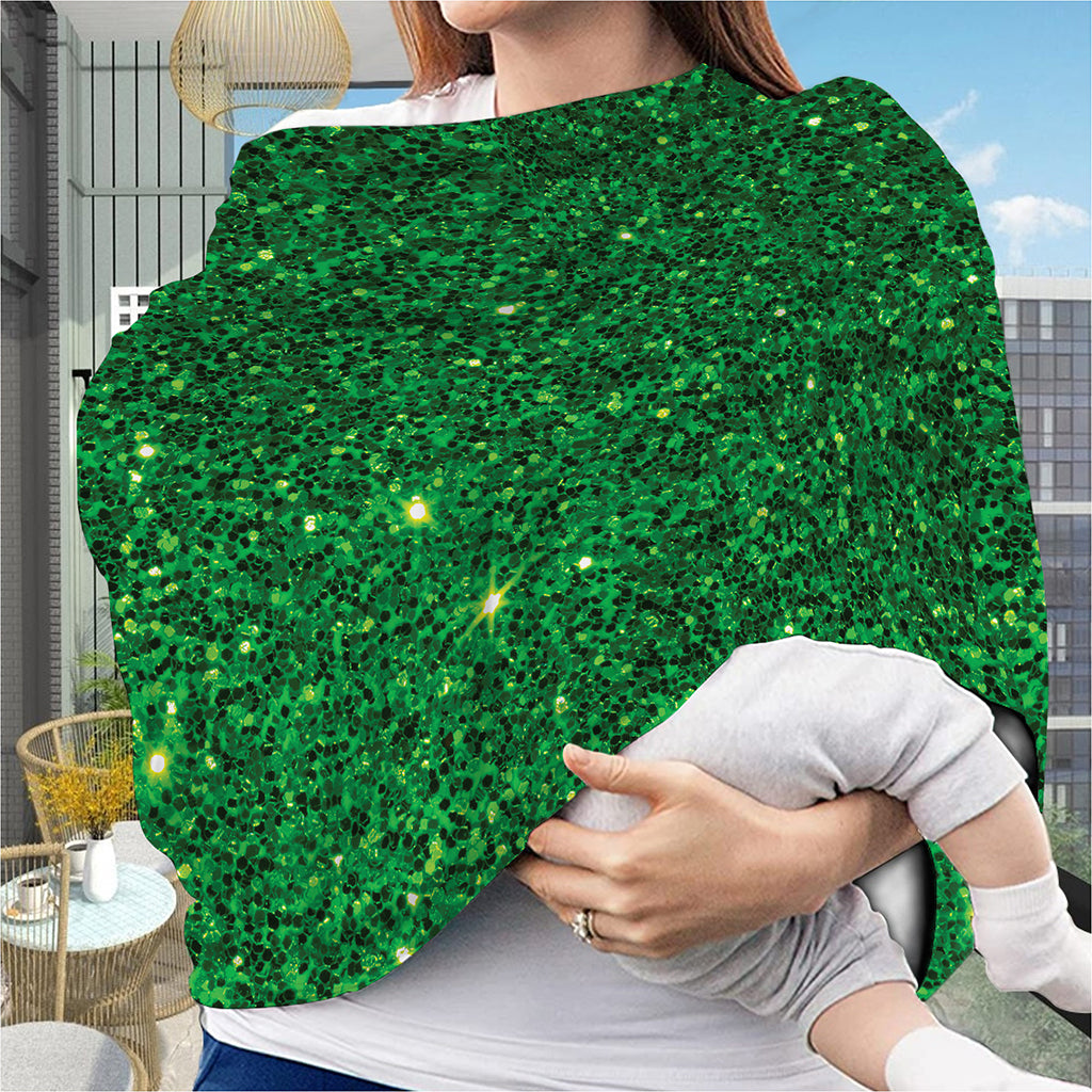 Green (NOT Real) Glitter Print Baby Seat Cover