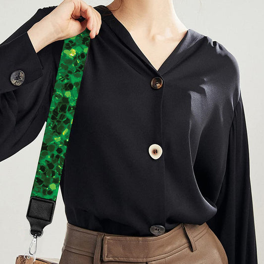 Green (NOT Real) Glitter Print Bag Strap