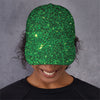 Green (NOT Real) Glitter Print Baseball Cap