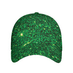 Green (NOT Real) Glitter Print Baseball Cap