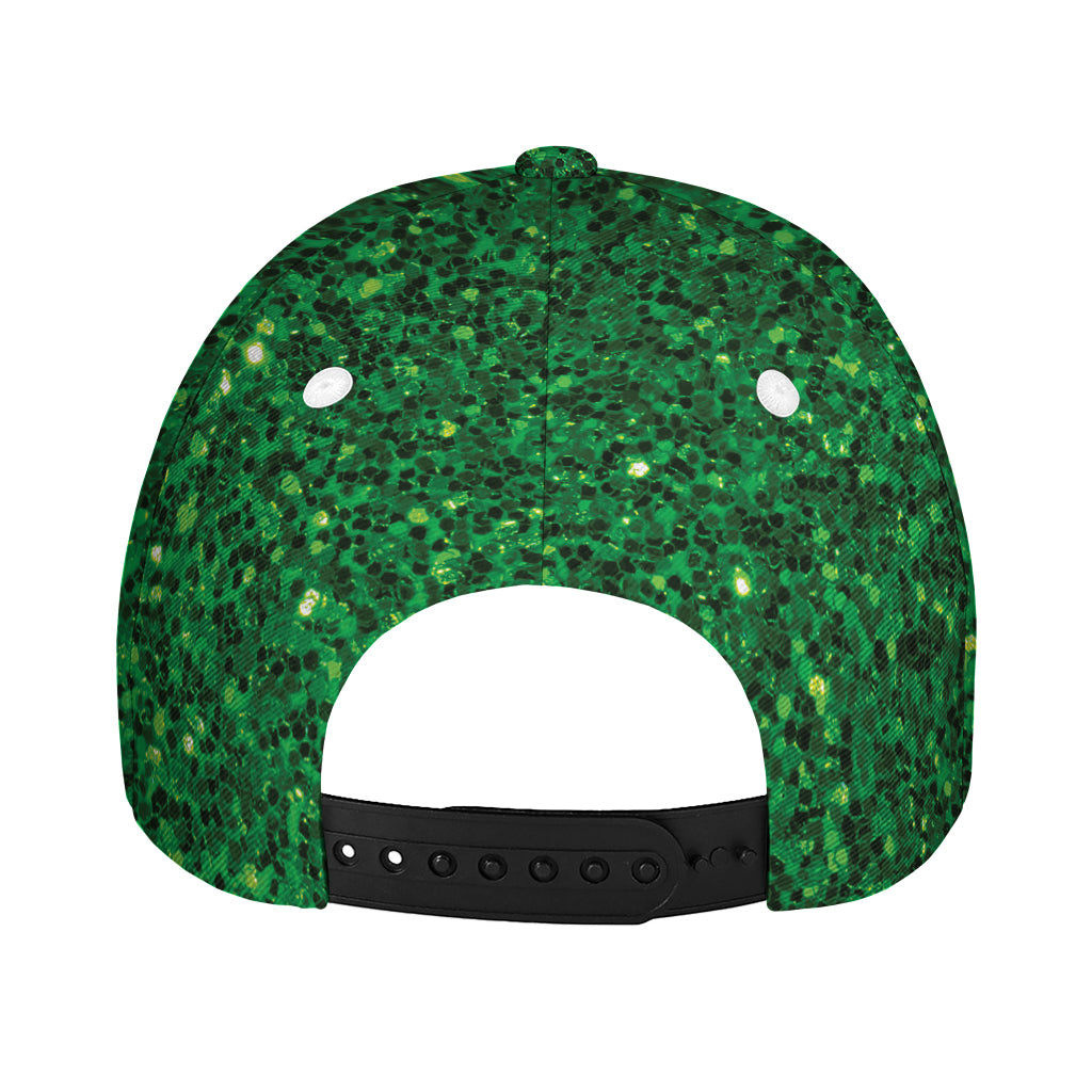 Green (NOT Real) Glitter Print Baseball Cap