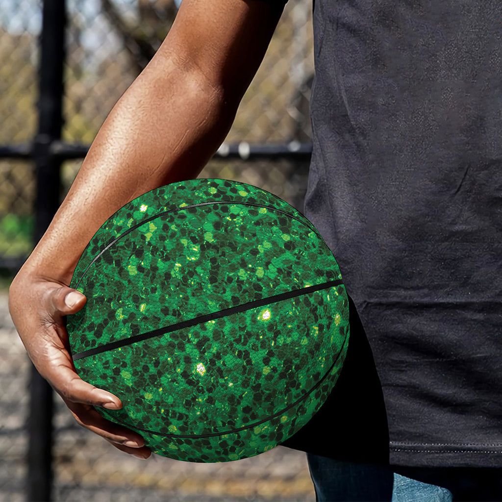 Green (NOT Real) Glitter Print Basketball