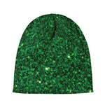 Green (NOT Real) Glitter Print Beanie
