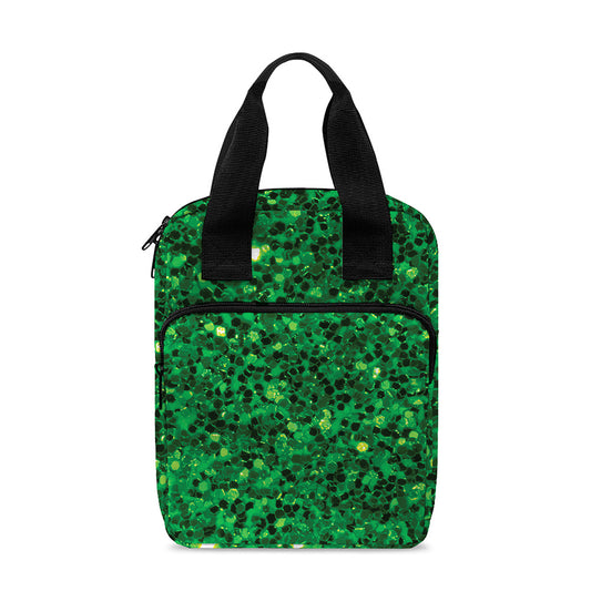 Green (NOT Real) Glitter Print Bible Tote Bag