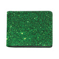 Green (NOT Real) Glitter Print Bifold Wallet