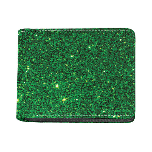 Green (NOT Real) Glitter Print Bifold Wallet