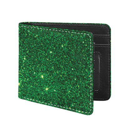 Green (NOT Real) Glitter Print Bifold Wallet