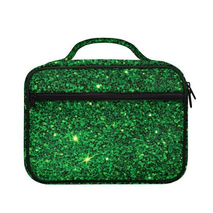 Green (NOT Real) Glitter Print Briefcase Bible Bag