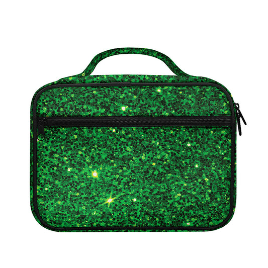 Green (NOT Real) Glitter Print Briefcase Bible Bag