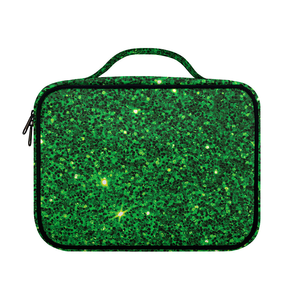 Green (NOT Real) Glitter Print Briefcase Bible Bag
