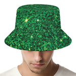 Green (NOT Real) Glitter Print Bucket Hat