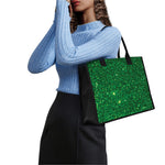 Green (NOT Real) Glitter Print Canvas Tote Bag