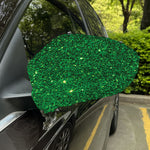 Green (NOT Real) Glitter Print Car Side Mirror Covers