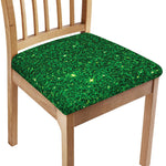 Green (NOT Real) Glitter Print Chair Cushion Cover